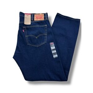 Levis 505 Regular Fit Straight Leg Jeans Mens 38x32 Dark Indigo Blue NWT